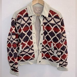 Free people oversized denim and knit jacket - XS/S